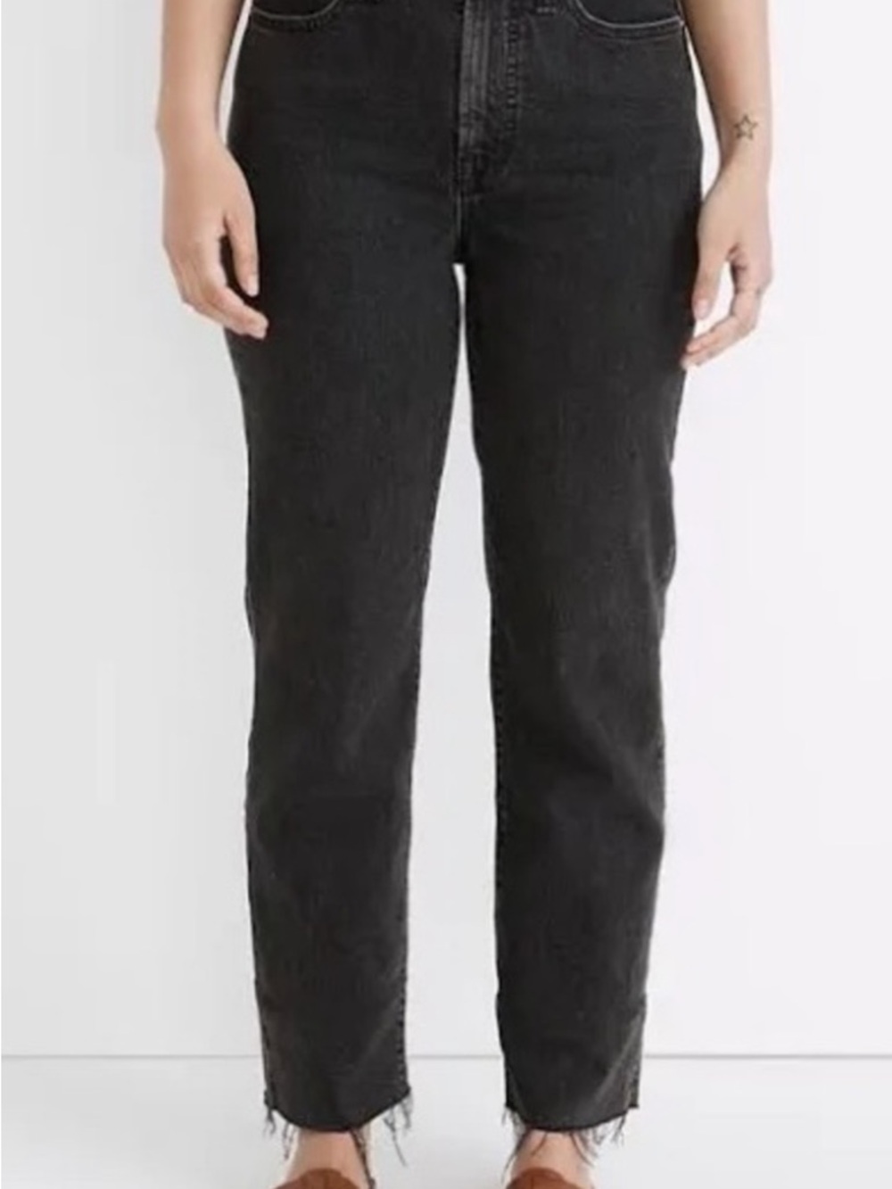 Madewell Black High-Rise Straight-Leg Jeans